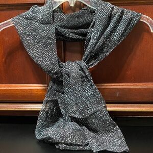 Carole Little vintage Elegant sheer gray, Black, green and White Women's Scarf